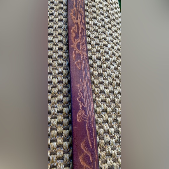 Canale Vintage leather belt brown embossing size S-M - Picture 3 of 17